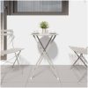 Fällbord Bistro Beige 50x71 cm Pulverlackerad Stål vidaXL 50 x 50 x 71 cm – miniatyr 3