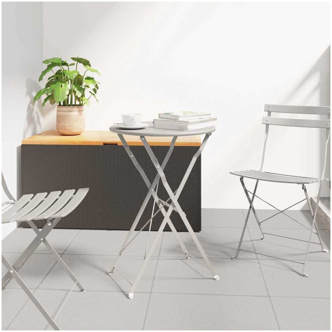 Fällbord Bistro Beige 50x71 cm Pulverlackerad Stål vidaXL 50 x 50 x 71 cm