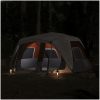 Familjetält 10 personer med LEDs grå&orange snabbrest vidaXL – miniatyr 3