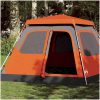 Familjetält 6 personer grå och orange snabbrest vidaXL 6 - Person – miniatyr 1