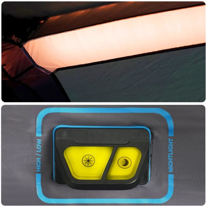 Familjetält 6 personer med LEDs ljusblå snabbrest vidaXL – bild 11