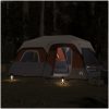 Familjetält 9 personer med LEDs grå&orange snabbrest vidaXL – miniatyr 3