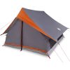 Familjetält A-Frame Grå och Orange Vattentätt vidaXL 7 - Personer – miniatyr 3