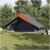 Familjetält A-Frame Grå och Orange Vattentätt vidaXL 7 - Personer – miniatyr 1