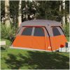 Familjetält cabin 6 personer orange vattentätt vidaXL 6 - Person – miniatyr 3