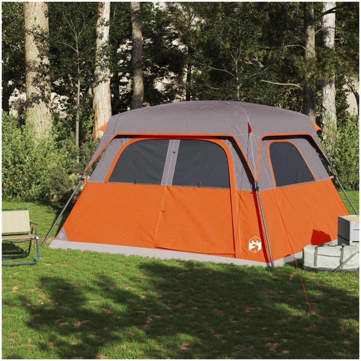 Familjetält cabin 6 personer orange vattentätt vidaXL 6 - Person – bild 3