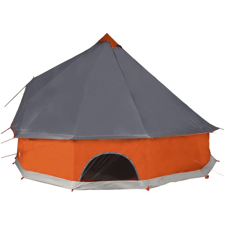 Familjetält tipi 10 person grå och orange vattentätt vidaXL 10 - Person – bild 8