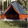 Familjetält tipi 10 person grå och orange vattentätt vidaXL 10 - Person – miniatyr 1