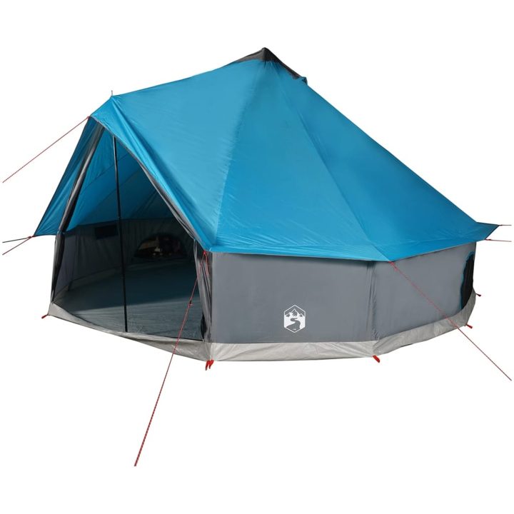 Familjetält tipi 10 personer blå vattentätt vidaXL 10 - Person – bild 2