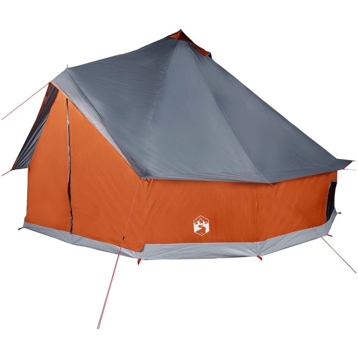 Familjetält tipi 12 person grå och orange vattentätt vidaXL 12 - Person – bild 2