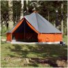 Familjetält tipi 12 person grå och orange vattentätt vidaXL 12 - Person – miniatyr 3