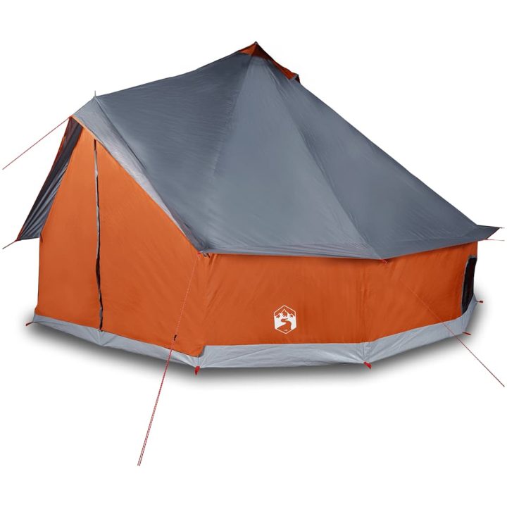 Familjetält tipi 12 person grå och orange vattentätt vidaXL 12 - Person – bild 4
