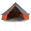 Familjetält tipi 12 person grå och orange vattentätt vidaXL 12 - Person – miniatyr 7