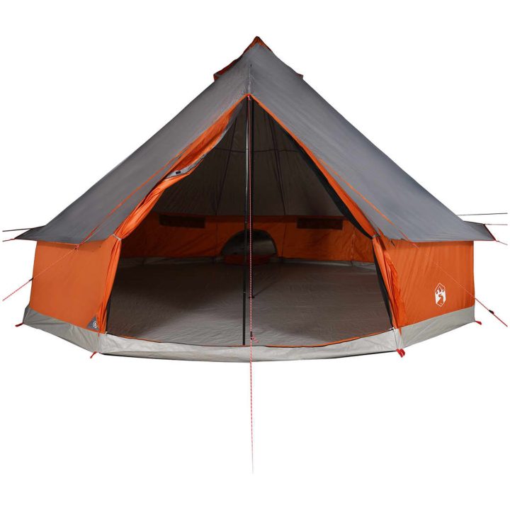 Familjetält tipi 12 person grå och orange vattentätt vidaXL 12 - Person – bild 7