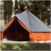 Familjetält tipi 12 person grå och orange vattentätt vidaXL 12 - Person – miniatyr 1