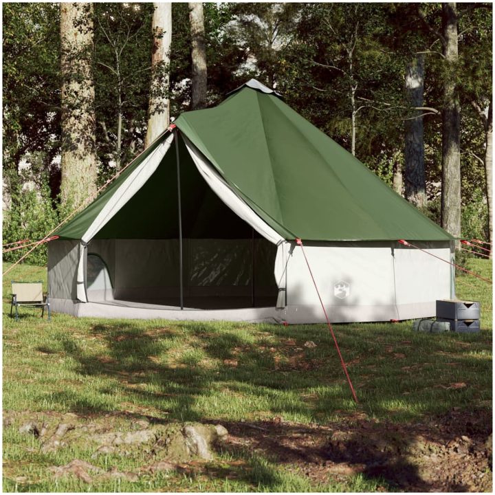 Familjetält tipi 12 personer grön vattentätt vidaXL 12 - Person – bild 3