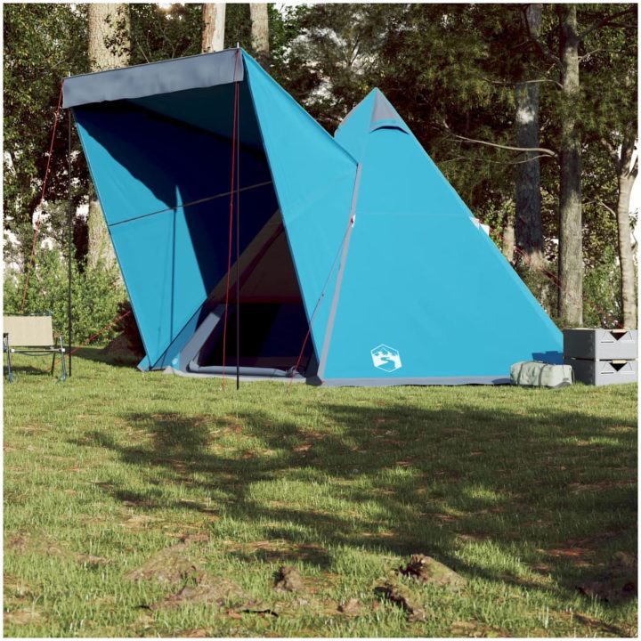 Familjetält tipi 6 personer blå vattentätt vidaXL 6 - Person – bild 4