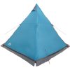 Familjetält tipi 6 personer blå vattentätt vidaXL 6 - Person – miniatyr 7