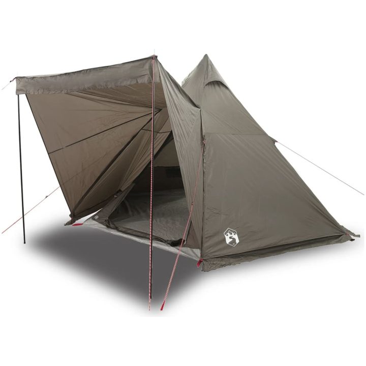 Familjetält tipi 6 personer brun vattentätt vidaXL 6 - Person – bild 2