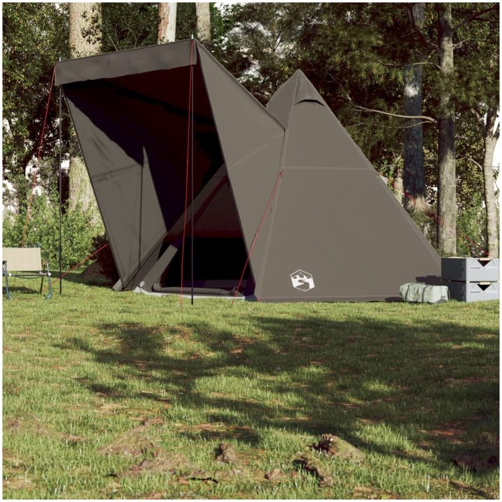 Familjetält tipi 6 personer brun vattentätt vidaXL 6 - Person – bild 4