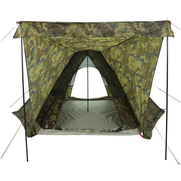 Familjetält tipi 6 personer kamouflage vattentätt vidaXL 6 - Person – bild 5