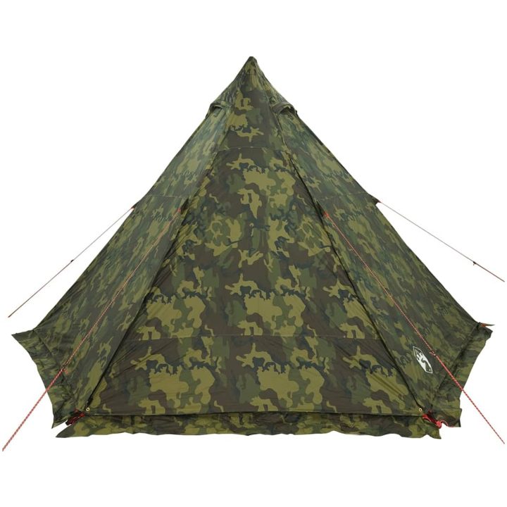 Familjetält tipi 6 personer kamouflage vattentätt vidaXL 6 - Person – bild 6