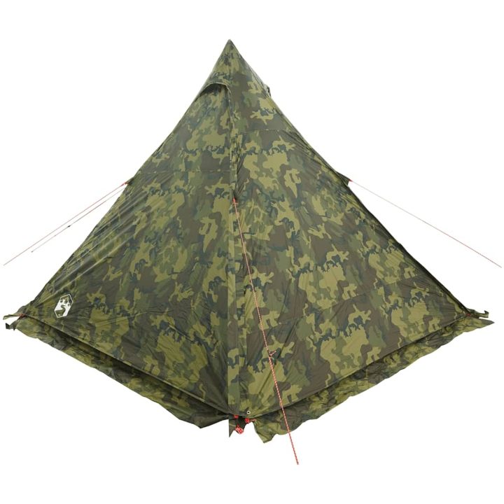 Familjetält tipi 6 personer kamouflage vattentätt vidaXL 6 - Person – bild 7
