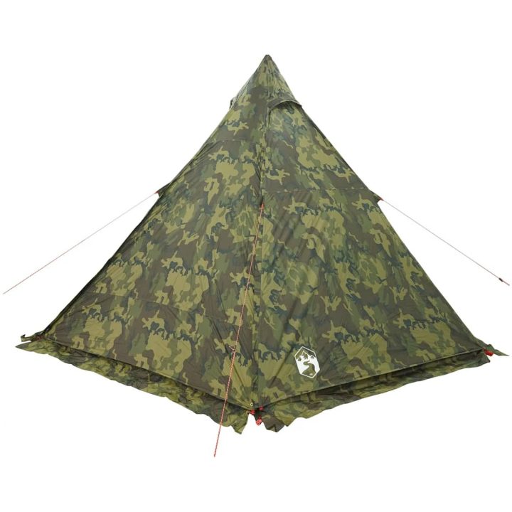 Familjetält tipi 6 personer kamouflage vattentätt vidaXL 6 - Person – bild 8