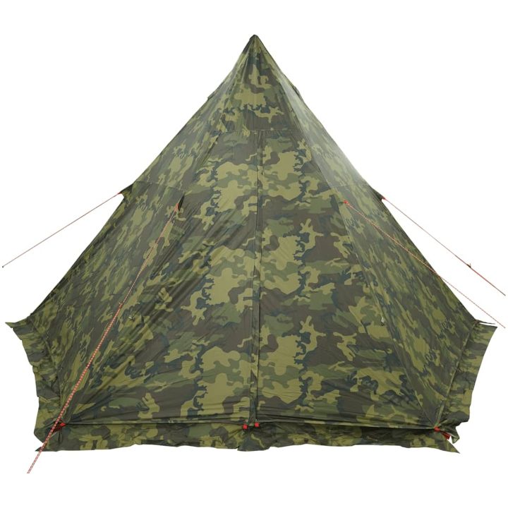 Familjetält tipi 6 personer kamouflage vattentätt vidaXL 6 - Person – bild 9