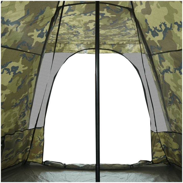 Familjetält tipi 6 personer kamouflage vattentätt vidaXL 6 - Person – bild 10