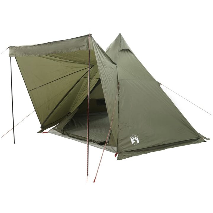Familjetält tipi 6 personer olivgrön vattentätt vidaXL 6 - Person – bild 3