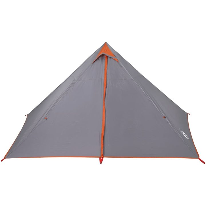Familjetält tipi 7 person grå och orange vattentätt vidaXL – bild 5