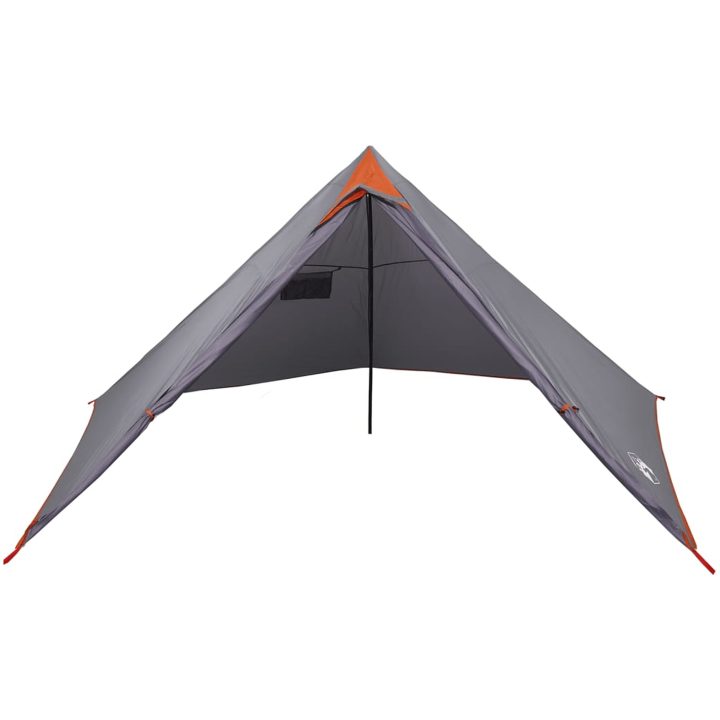 Familjetält tipi 7 person grå och orange vattentätt vidaXL – bild 7