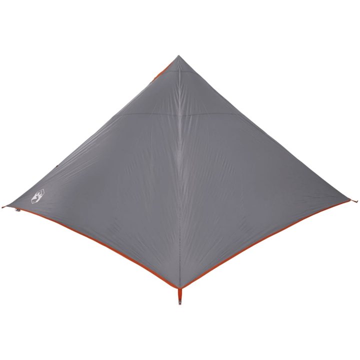 Familjetält tipi 7 person grå och orange vattentätt vidaXL – bild 8