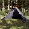 Familjetält tipi 7 person grå och orange vattentätt vidaXL – miniatyr 1