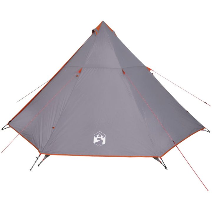 Familjetält tipi 8 person grå och orange vattentätt vidaXL – bild 2