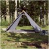 Familjetält tipi 8 person grå och orange vattentätt vidaXL – miniatyr 3