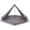 Familjetält tipi 8 person grå och orange vattentätt vidaXL – miniatyr 4