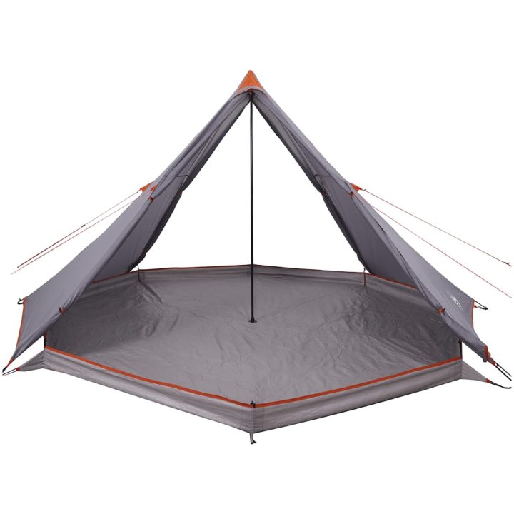 Familjetält tipi 8 person grå och orange vattentätt vidaXL – bild 5