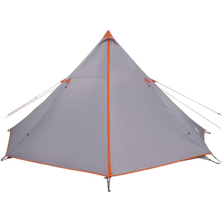 Familjetält tipi 8 person grå och orange vattentätt vidaXL – bild 6