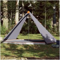 Familjetält tipi 8 person grå och orange vattentätt vidaXL