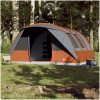 Familjetält tunnel 7 person grå och orange vattentätt vidaXL 7 - Person – miniatyr 3