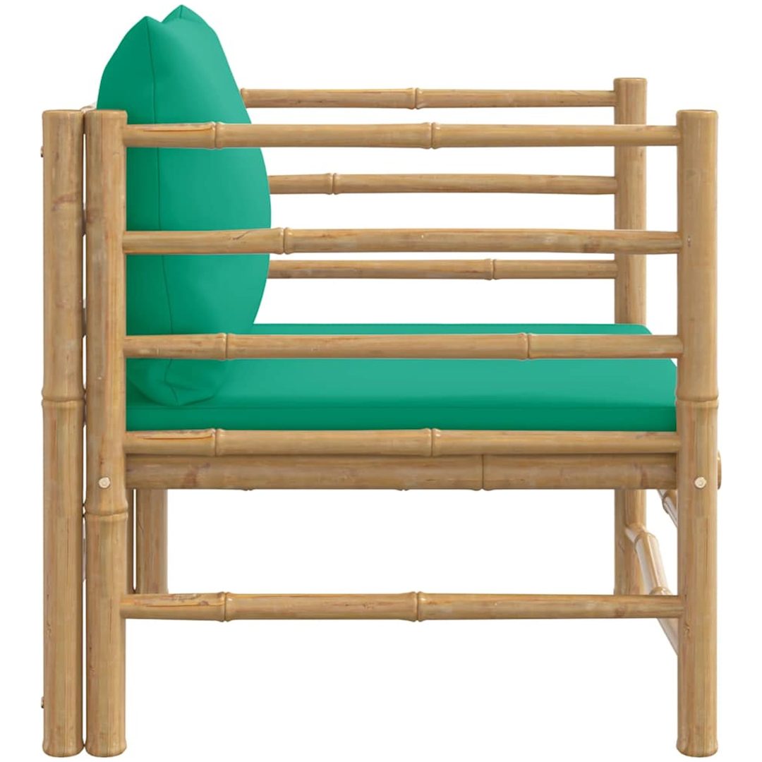 Fåtölj för trädgården med grön dyna bambu vidaXL – bild 4