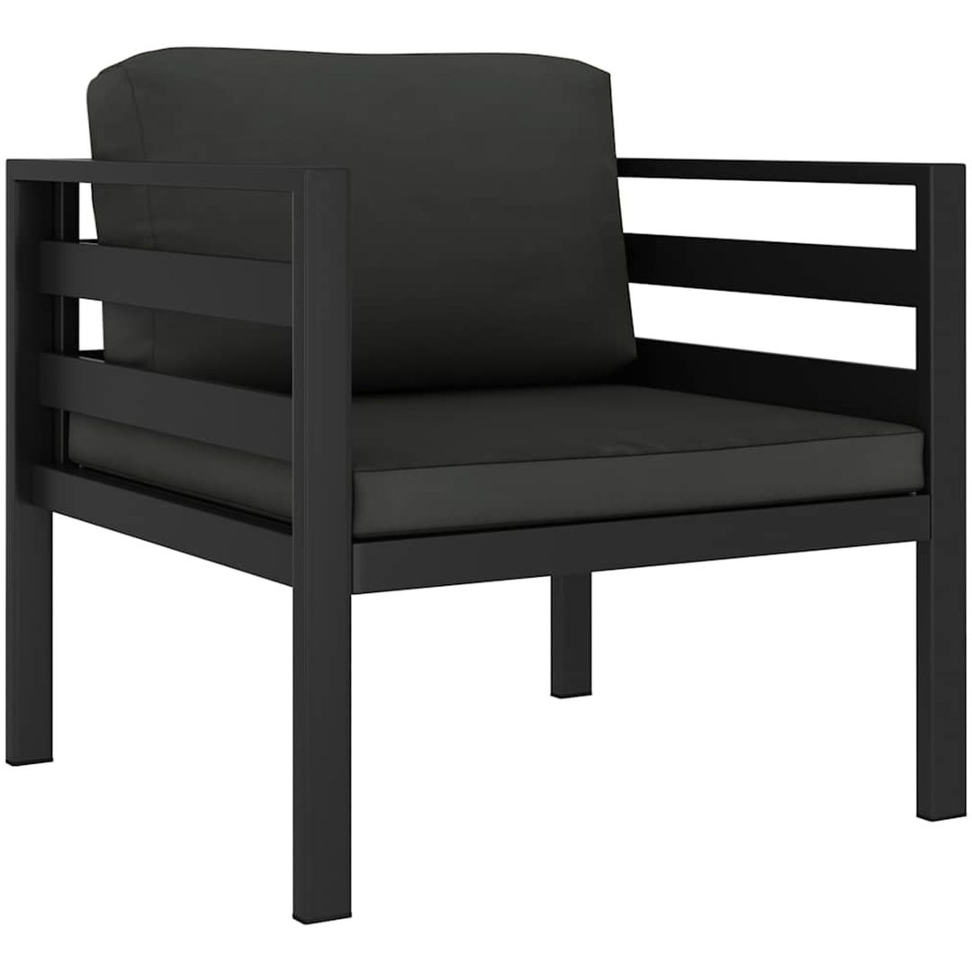 Fåtölj med dynor aluminium antracit vidaXL – bild 2