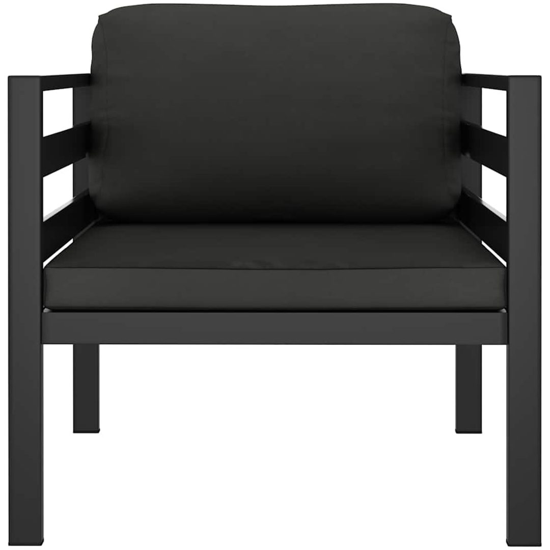 Fåtölj med dynor aluminium antracit vidaXL – bild 3