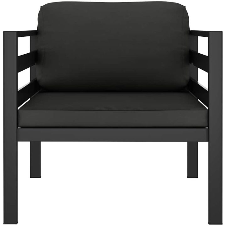 Fåtölj med dynor aluminium antracit vidaXL – bild 3