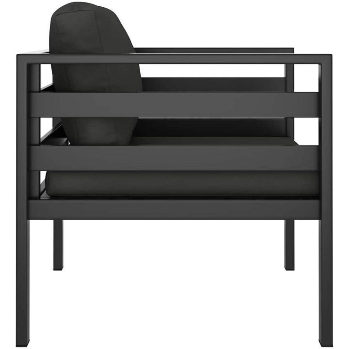 Fåtölj med dynor aluminium antracit vidaXL – bild 4