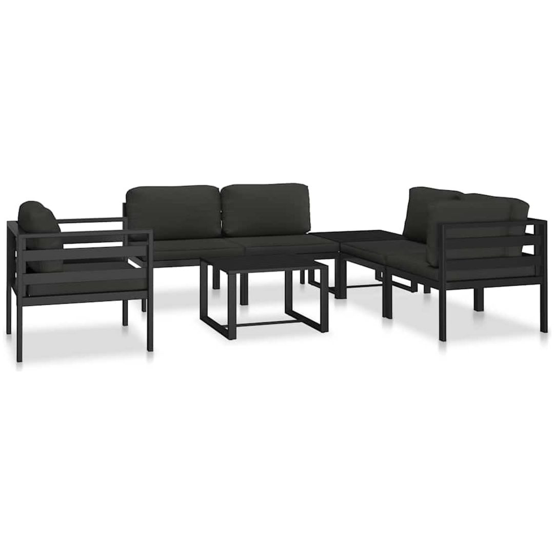Fåtölj med dynor aluminium antracit vidaXL – bild 7