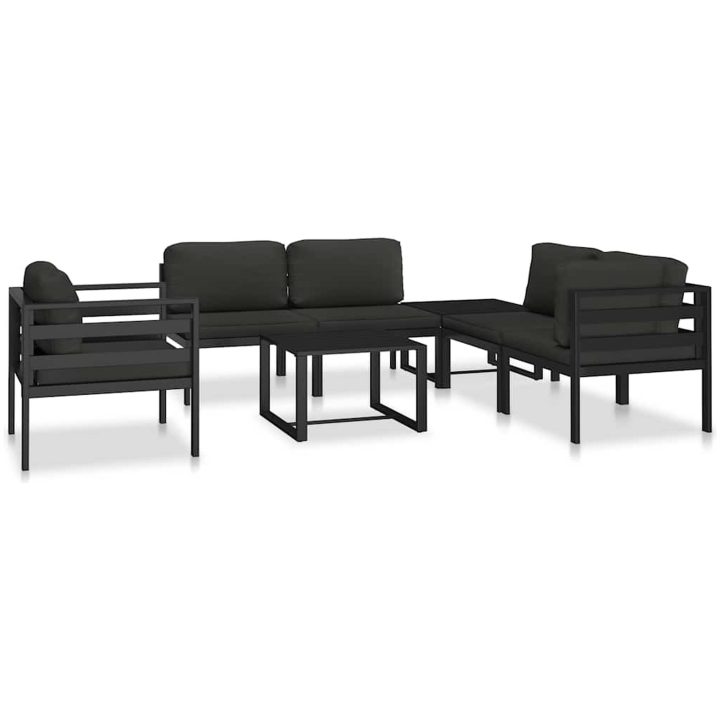 Fåtölj med dynor aluminium antracit vidaXL – bild 7
