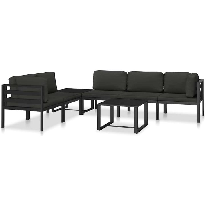 Fåtölj med dynor aluminium antracit vidaXL – bild 8